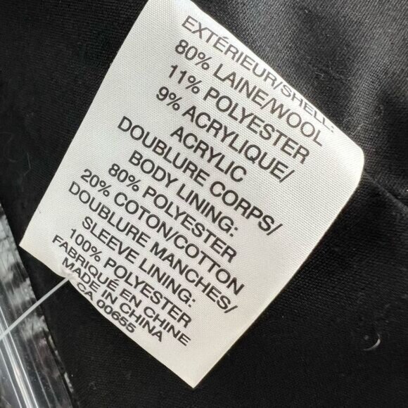 Vintage Houndstooth Black White Wool Blend Women’s Blazer Jacket Coat Shacket M - Picture 12 of 15